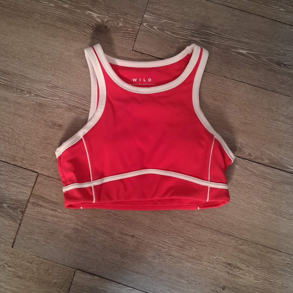 WILO Red and White Sports Bra